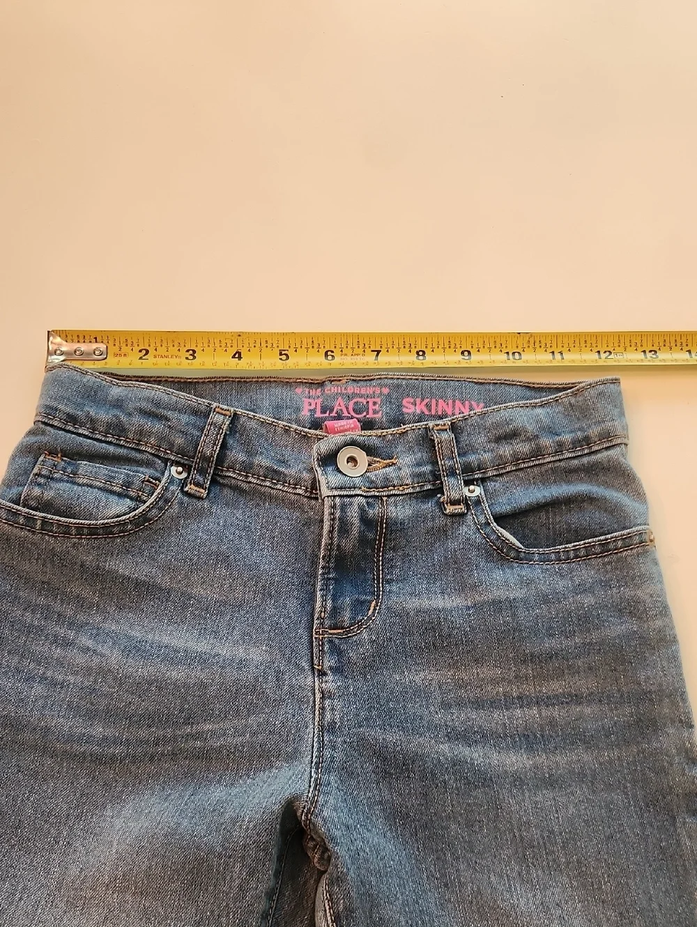 The Childrens Place Girls Skinny Jeans Blue Adjustable Waist Denim Pants Size 10